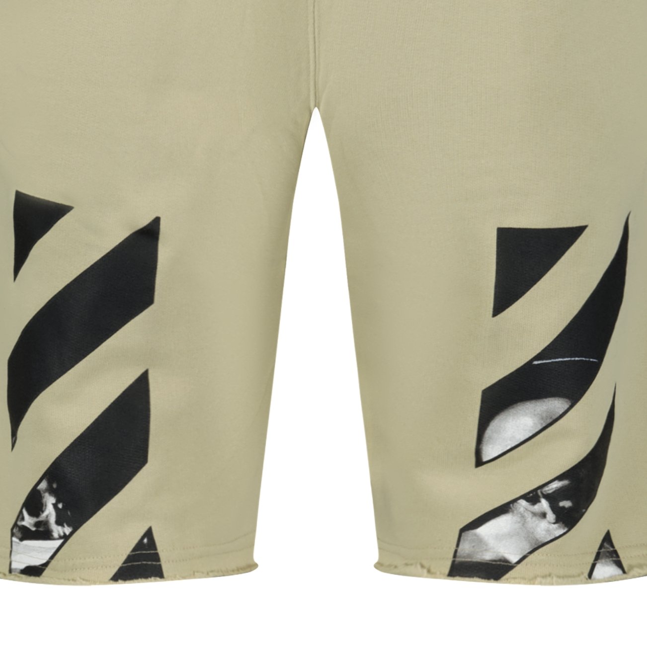OFF-WHITE Caravaggio Diag Cotton Sweat Shorts Sand - Boinclo ltd