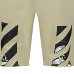 OFF-WHITE Caravaggio Diag Cotton Sweat Shorts Sand - Boinclo ltd
