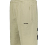 OFF-WHITE Caravaggio Diag Cotton Sweat Shorts Sand - Boinclo ltd