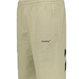 OFF-WHITE Caravaggio Diag Cotton Sweat Shorts Sand - Boinclo ltd