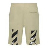 OFF-WHITE Caravaggio Diag Cotton Sweat Shorts Sand - Boinclo ltd