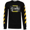Off White Chest Design Long Sleeve T-shirt Black - Boinclo ltd