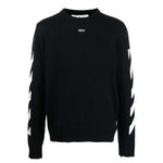 Off-White Diag-Print Knitted Crewneck Black - Boinclo ltd