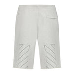 OFF-WHITE Diagonal Outline Cotton Sweat Shorts Grey - Boinclo ltd