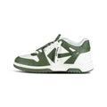 OFF-WHITE Out Of Office Low-Top leather Trainers Khaki & White - Boinclo ltd