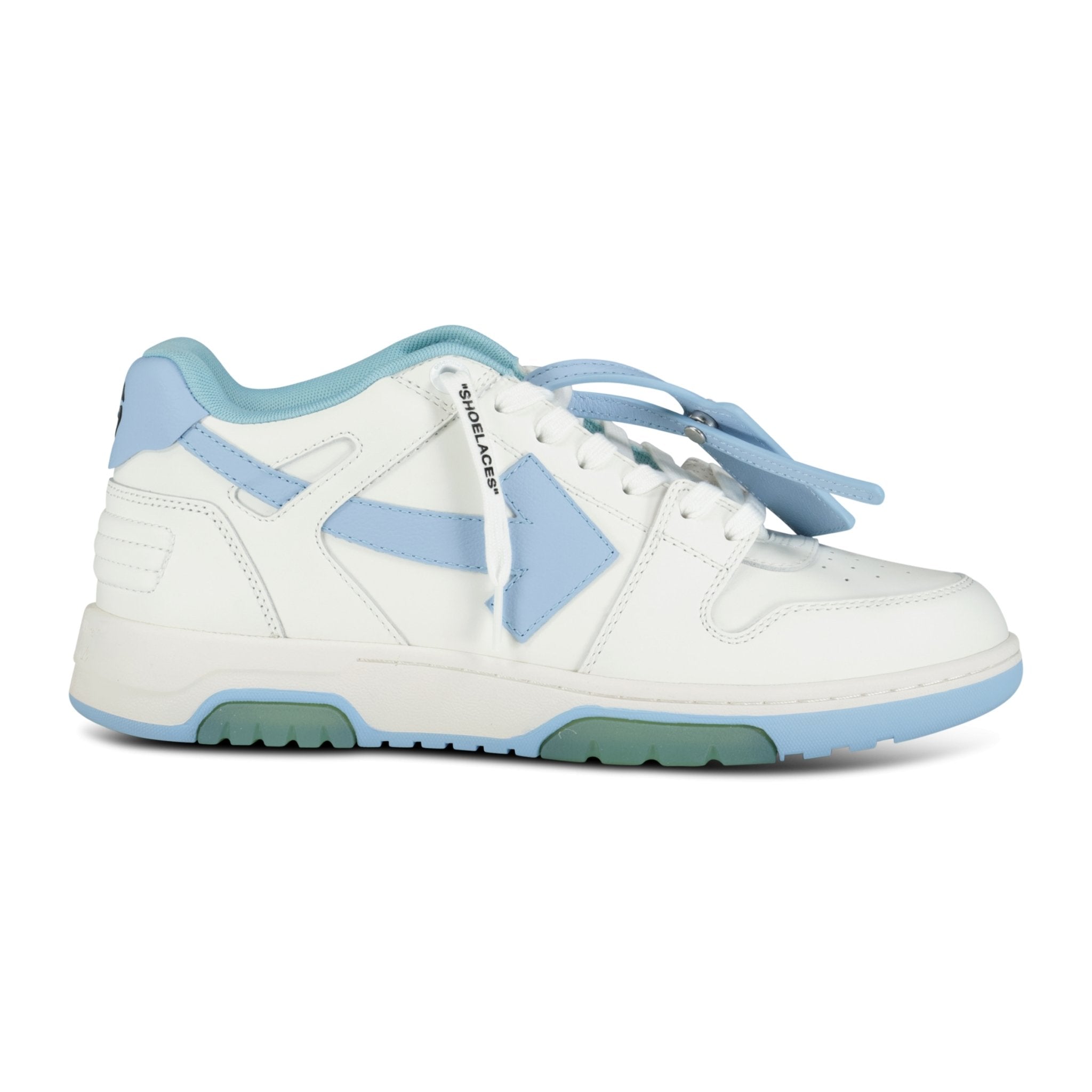 OFF-WHITE Out Of Office Low-Top leather Trainers Light Blue & White - Boinclo ltd