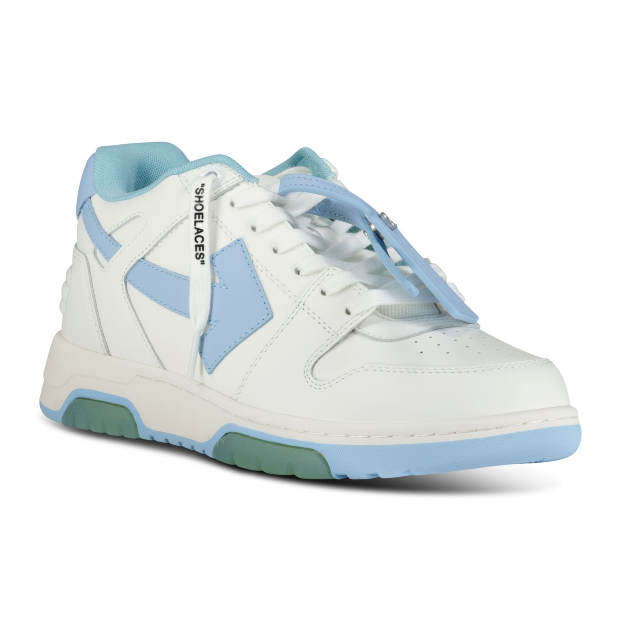 OFF-WHITE Out Of Office Low-Top leather Trainers Light Blue & White - Boinclo ltd