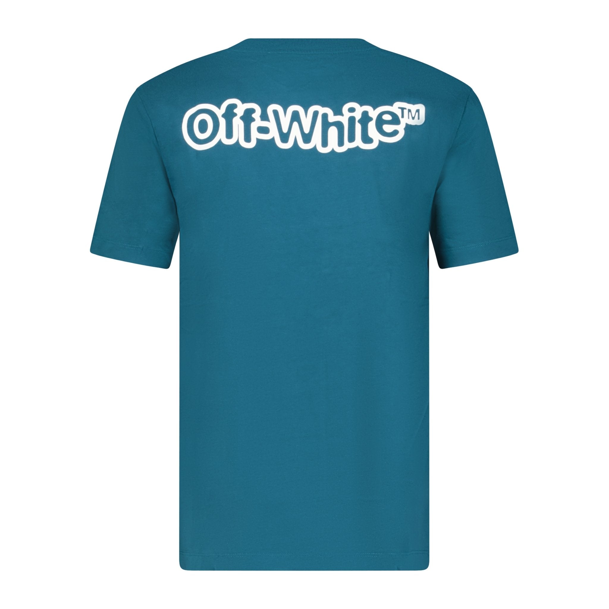 OFF-WHITE Slim Fit FF Blur T-Shirt Teal Blue - Boinclo ltd