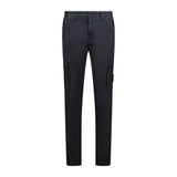 Stone Island Badge Cotton Cargo Trousers Black - Boinclo ltd