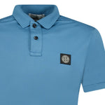 Stone Island Cotton Logo Polo T-Shirt Blue - Boinclo ltd