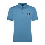 Stone Island Cotton Logo Polo T-Shirt Blue - Boinclo ltd