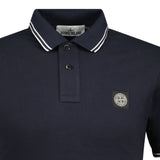 Stone Island Cotton Logo Polo T-Shirt Twin Tip Navy - Boinclo ltd