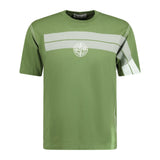 Stone Island Graphic-Stripe Logo Embroidered T-shirt Khaki - Boinclo ltd