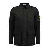 Stone Island Logo Sleeve Brushed Cotton Canvas Jacket Black - Boinclo ltd