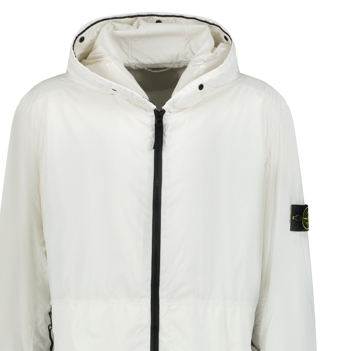 Stone Island Nylon-TC Hooded Rain Jacket White - Boinclo ltd