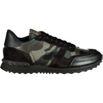 Valentino Black & Army Green Camo Leather Rockrunner Trainers - Boinclo ltd