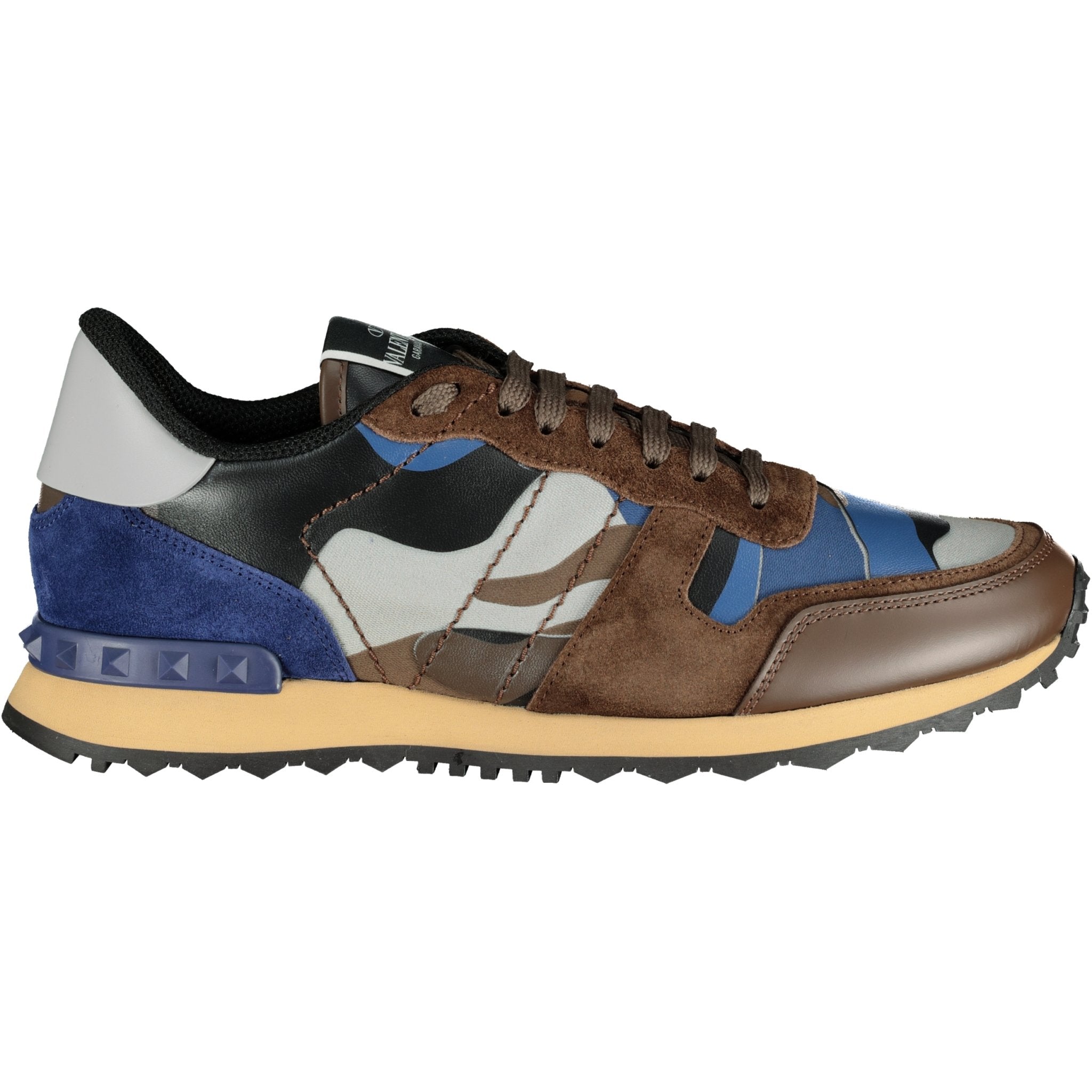 Valentino Brown & Blue Rockrunner Trainers - Boinclo ltd
