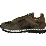 Valentino Camo Rockstud Trainers Khaki & Black - Boinclo ltd