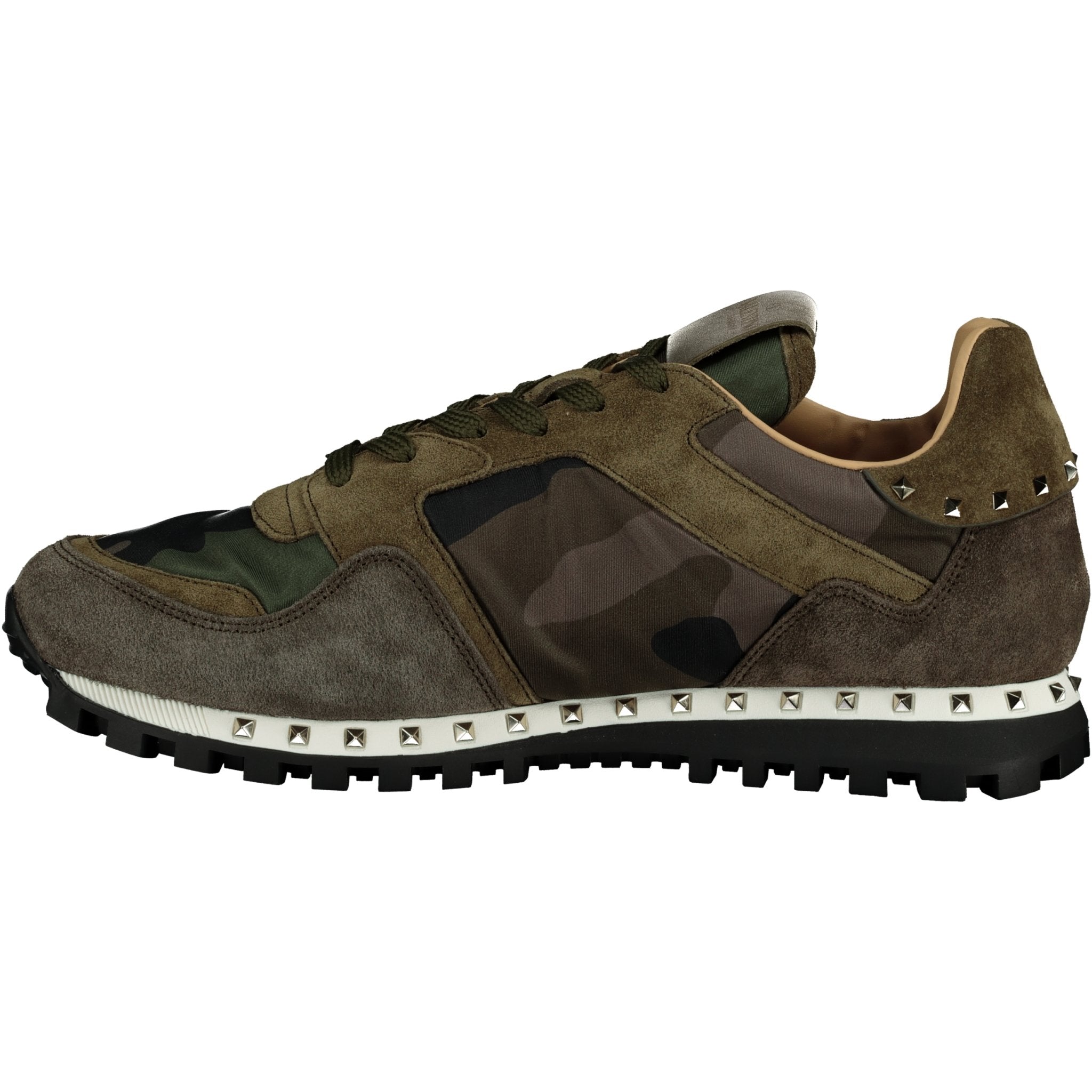 Valentino Camo Rockstud Trainers Khaki & Black - Boinclo ltd