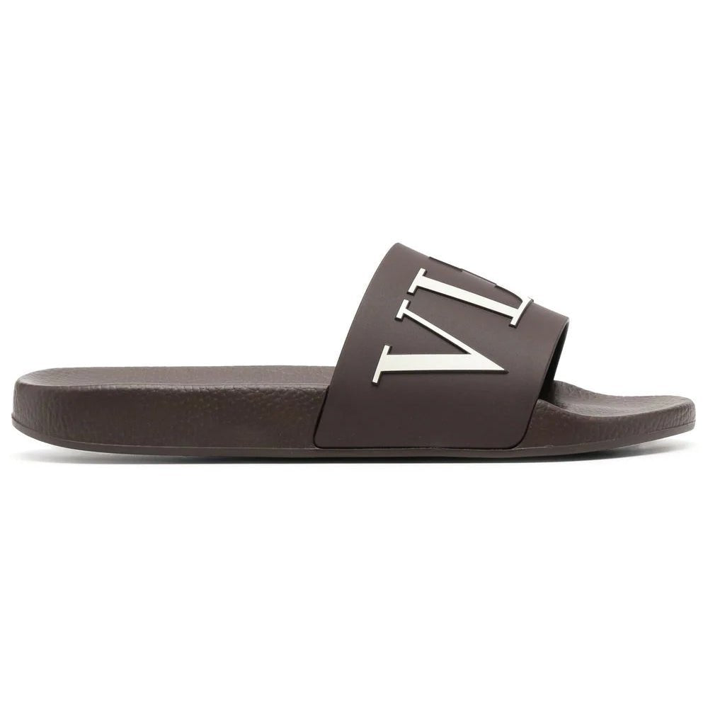 Valentino Garavani Brown VLTN Sliders - Boinclo ltd