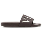 Valentino Garavani Brown VLTN Sliders - Boinclo ltd