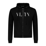 Valentino VLTN Zip Hoodie Sweatshirt Black - Boinclo ltd